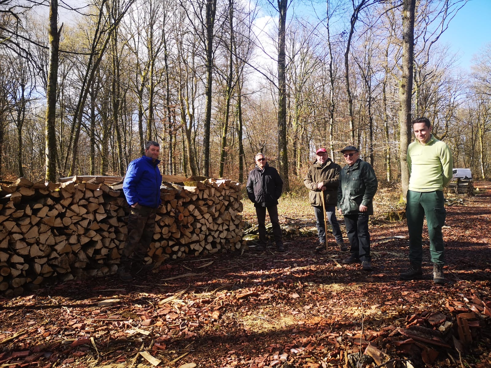 En forêt, la commission sur le terrain.