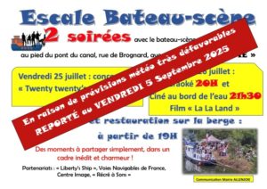 Escale Bateau-scène Report au 5 septembre